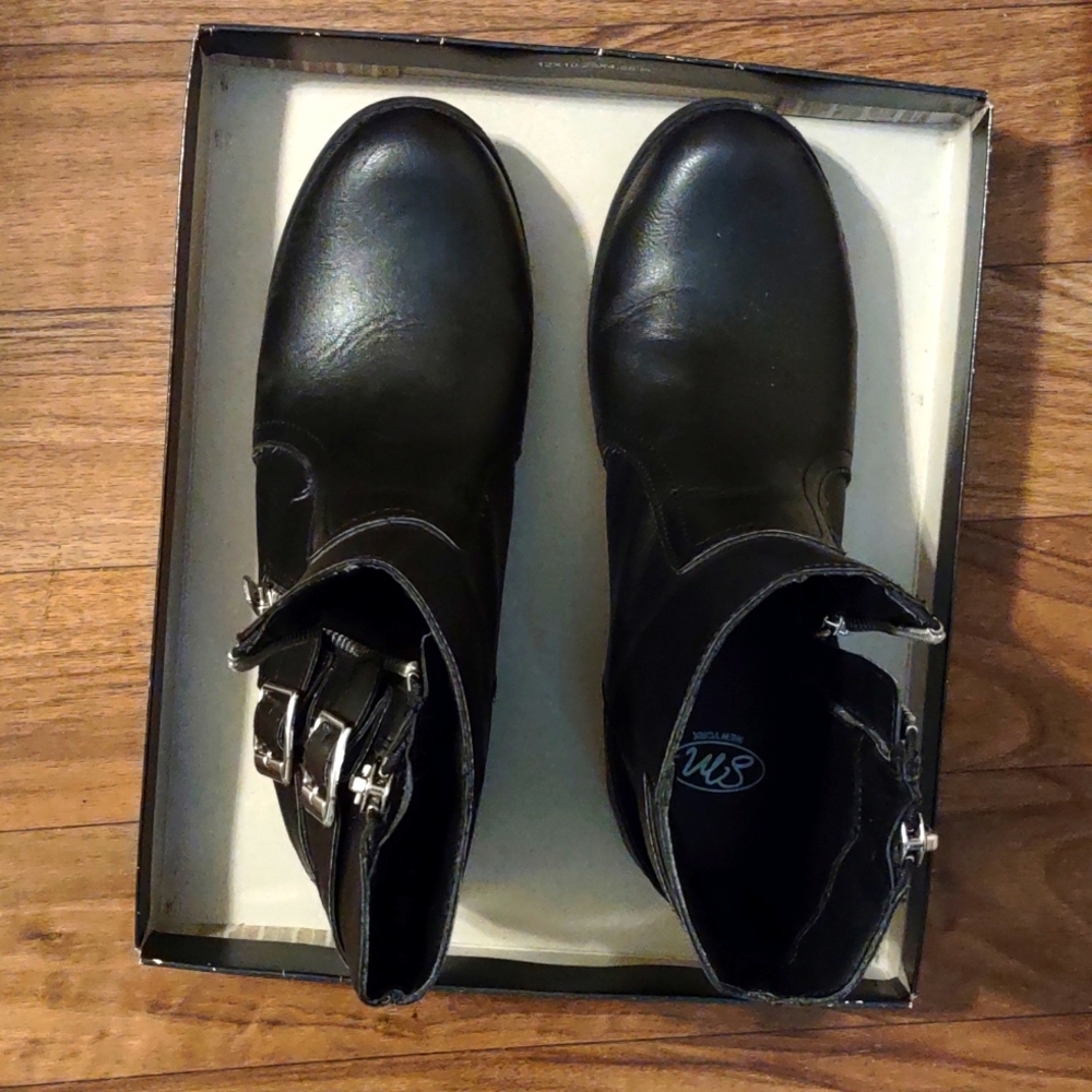 SM Black biker boots 8.5